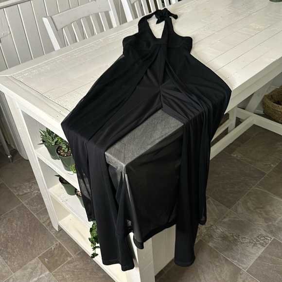 Connected apparel size 4 halter top jumpsuit with billy chiffon overlay NWOT - Picture 11 of 14